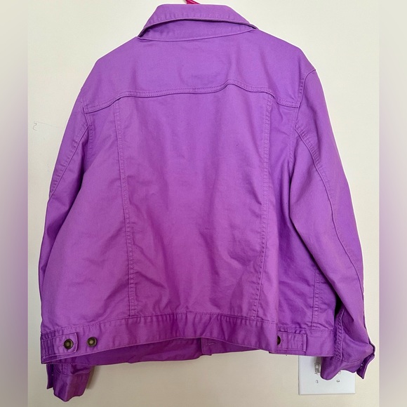 Lavender Women Within stretch Denim Jacket size 24 - Picture 4 of 7